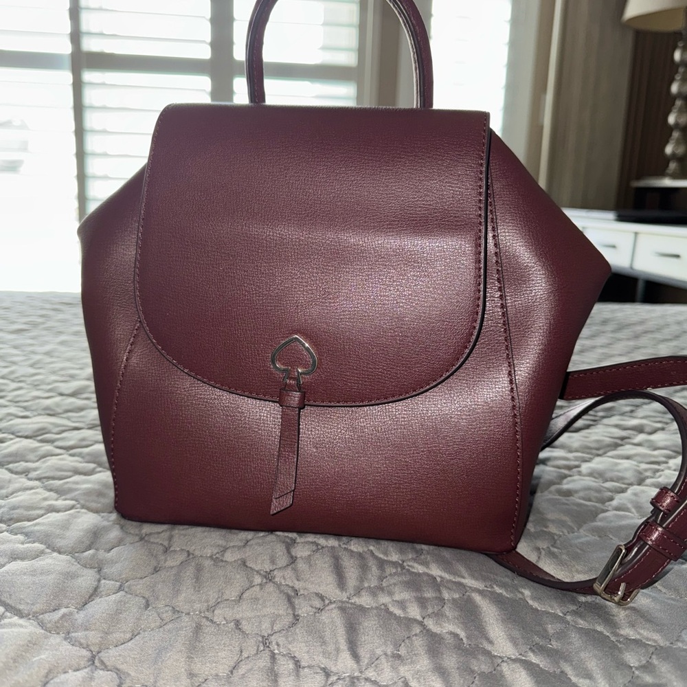 Kate Spade Burgundy Leather Backpack